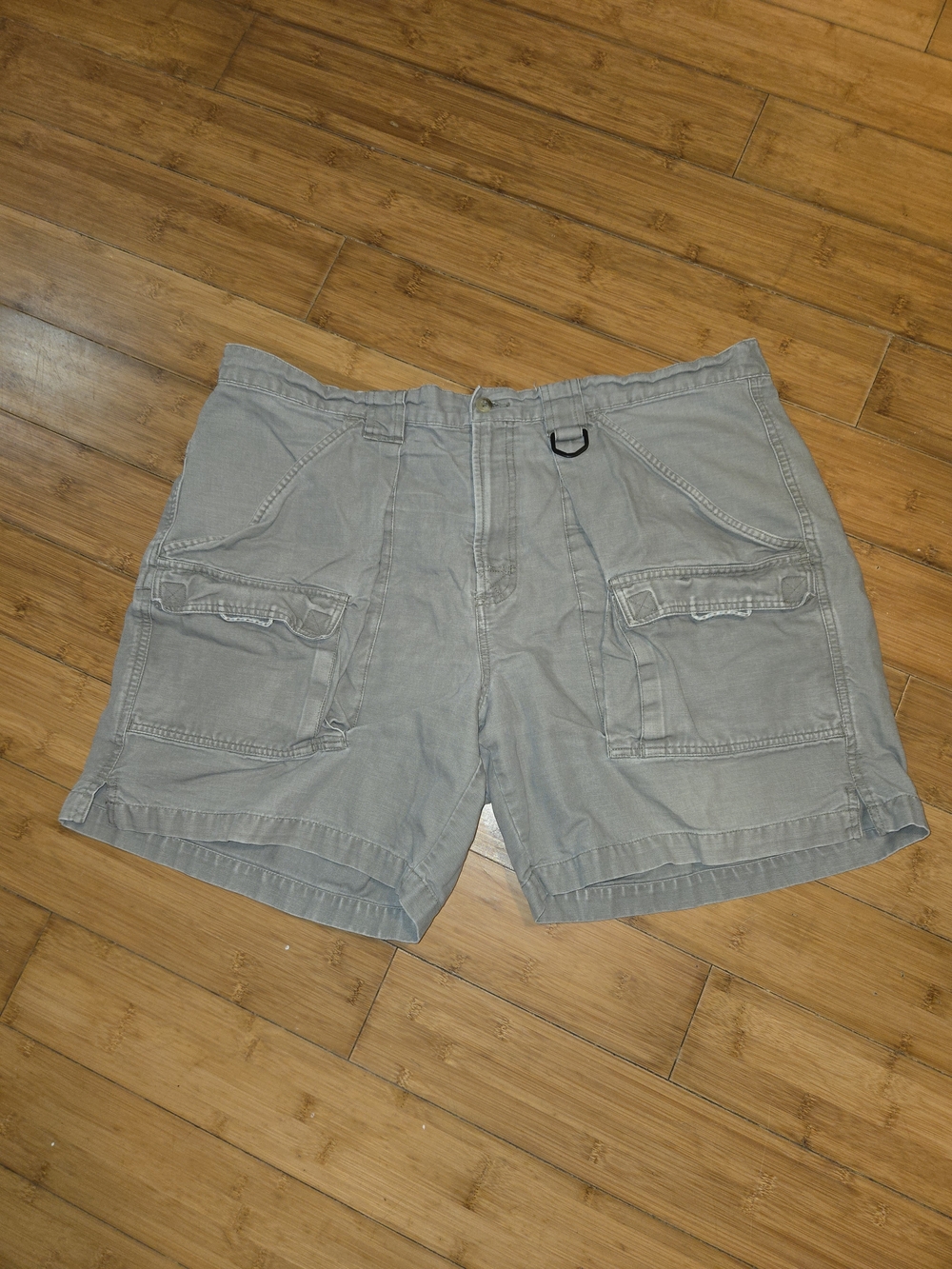 Columbia PFG Cargo Shorts Mens XL Gray Cotton Canvas Brewha II Fishing Outdoor
